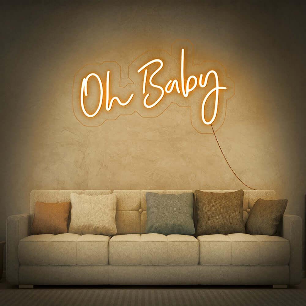 'Oh Baby' LED Neon Sign - neon32 - Neon32 - Neonbeach - Sculpt Neon - Custom Neon - Neon87 -Yellow Pop