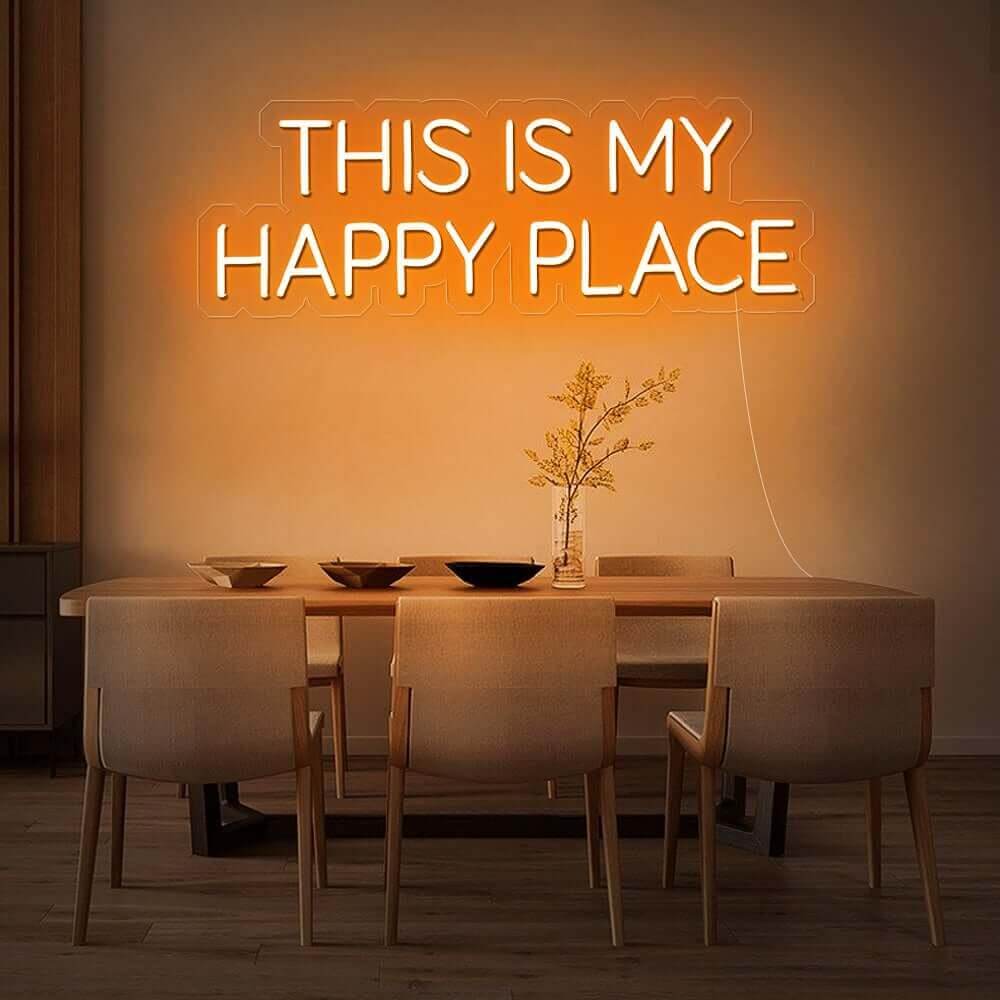 'This Is My Happy Place' LED Neon Sign - neon32 - Neon32 - Neonbeach - Sculpt Neon - Custom Neon - Neon87 -Yellow Pop